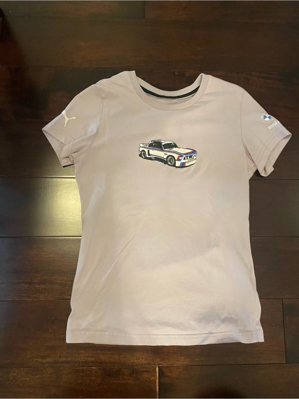 Puma Women’s Light Purple Tee with BMW Car Graphic